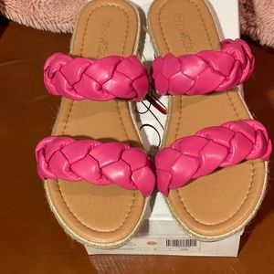 Hot pink braided sandles